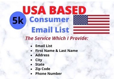 5000 fresh USA based email list for email campaign