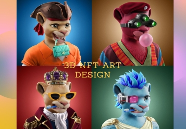 Be your 3D Nft artist for 3D Nft Art,  Nft Art collection,  10K Nft Art collection