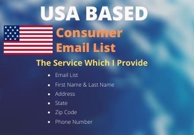 1000 Fresh USA Based Consumer Email List.