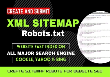 I will Create and Submit XML Sitemap and Robots txt file for website google index