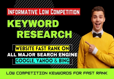 I Will Research Informative Long Tail Low Competition Keywords Research for AdSense Amazon SEO