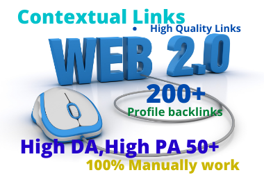 I will create 100 high DA super authority web 2.0 backlinks.