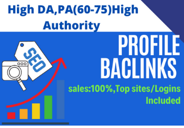 I will do 200 High Authority DA50-100 SEO profile backlinks Manually