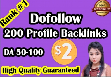 I will do 200 high da profile backlinks for google rank your website