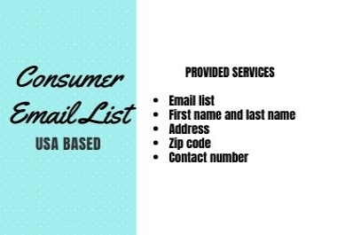 I will provide USA consumer email list