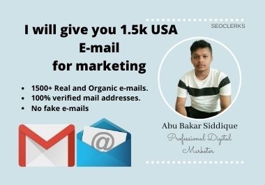 I will give you 1.5k USA E-mail for marketing