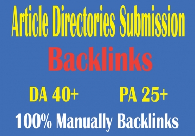 I will do 40 article submission on high quality backlinks