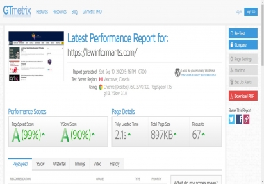 GTmetrix SCORE UPTO 99 FOR YOUR WODPRESS WEBSITE 99 GUARANTEED SCORE