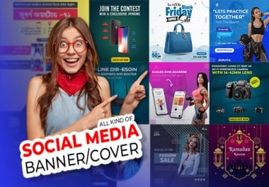 I will create all kind of social media post include facebook banner design