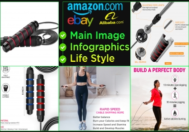 I will do amazon product photography editing listing infographic