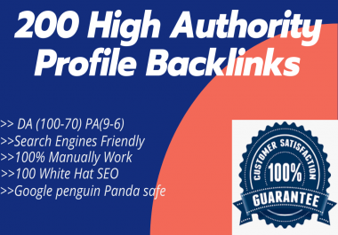 I Will Manually Do 200 High Domain Authority Do-follow Profile Backlinks for Website SEO