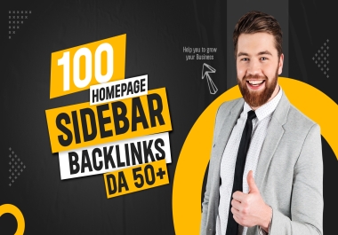 Get 100 SideBar Permanent HomePage Dofollow PBN Backlinks On DA 50+ Websites - BlogRoll - Footer