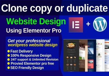 I will Build Professional WordPress website Clone copy or duplicate any website