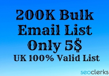 I Will Provide UK 200K Bulk Email List