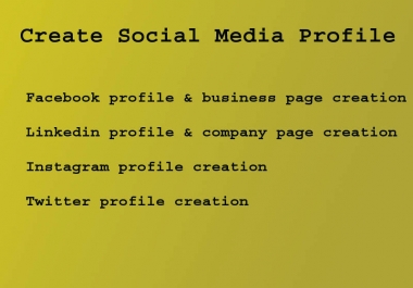 Social media account and business page create