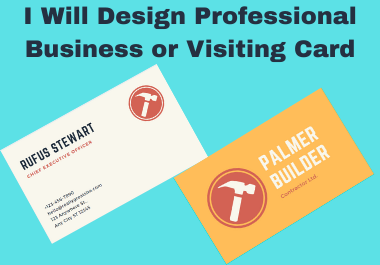 I Will Design Unique Professional Business or Visiting Card