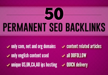 50 permanent dofollow SEO backlinks for google ranking