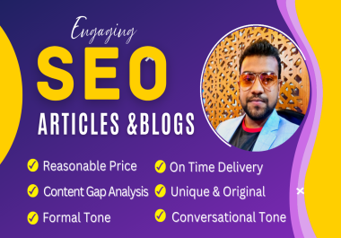 I will do SEO article writing,  content writing for your blogs