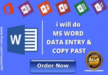 I will do ms word data entry,  copy paste
