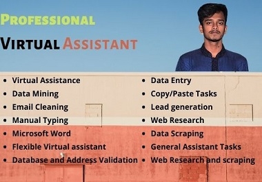 I will be your professional virtual assistant for any kind of task