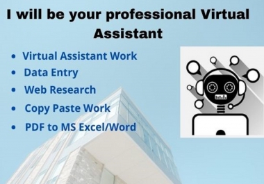 I will be your best professional and reliable Virtual Assistant for any kind of tasks.
