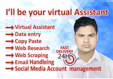 I will be your virtual assistant for any kind of work