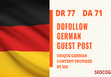 publish one high DR 77 german guest post blog link backlink