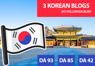 I will place backlinks in my 3 korean blogs,  korean SEO