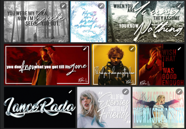 i can make typography,  short video teasers,  trailers ad banners and many more. I also do logo.