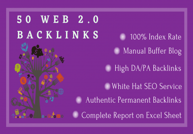 I will provide 50 high authority web 2.0 backlinks to boost your website in google on the first page