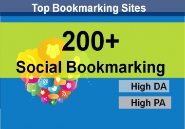 Get 200 HQ Social Bookmarks Backlinks for your Website,  Keyword and Youtube