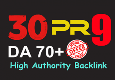 Provide you manually 30 PR9 - DA70 backlinks