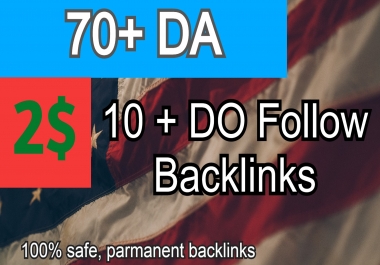 10+ BACKLINKS 70+ DA 35+ PA Manually created Backlinks. GET IT NOW