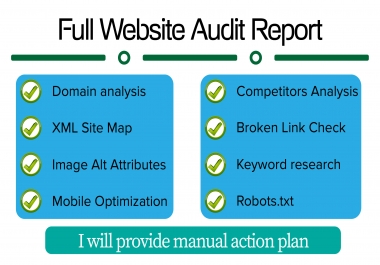 Complete website SEO audit and provide an action plan