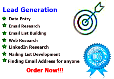 I will do email collection,  lead generation and data entry for your business