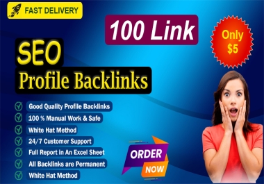 I will build 100 SEO Profile Backlink