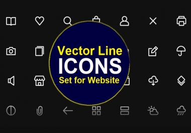 design ultra vector line icons set for website