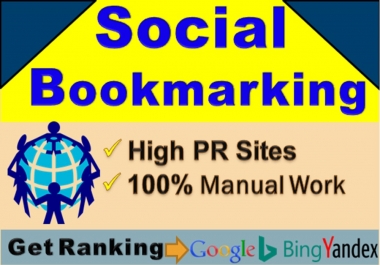 Manually 100 Social Bookmarking on high PR sites