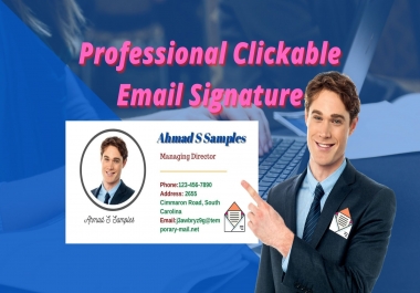 I will design a professional clickable email signature for you