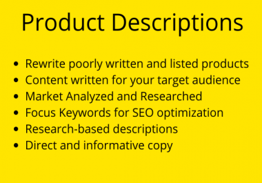 I will write you a batch of product descriptions