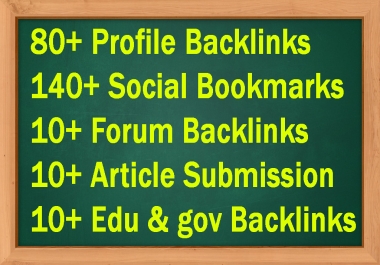 Manually Create 250+ SEO Backlinks with Forum Backlinks,  Article Submission Edu gov Backlinks