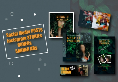 I will create eye catchy social media post,  cover,  story template design.