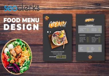 I will design food and restaurant menu post flyer and poster