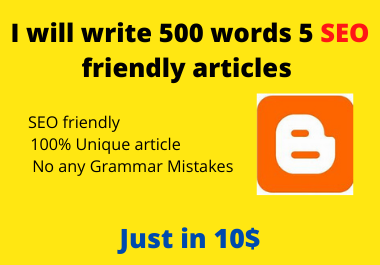 I will write 500 words 5 articles