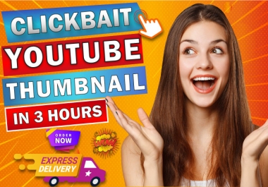 I will design more eye catchy youtube thumbnails in 3hrs