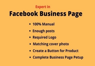 I will Create a Facebook Page for Professional Business