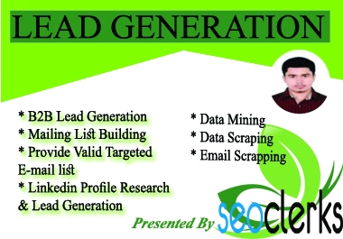 I provide and ensure lead generation for b2b and verified leads on your area.