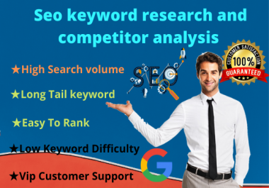 Do best seo keyword research and niche research competitor analysis just five hour