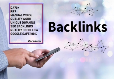 Provide pr9 da70 quality dofollow manually backlinks