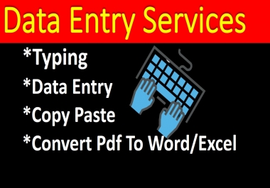 I will do any kind of data entry, typing,  copy paste,  convert image to word or excel